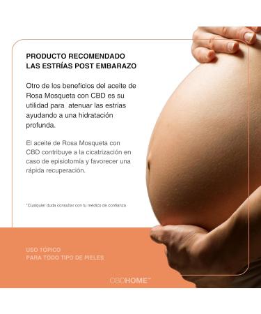 CBD HOME Oils - Pure Rosehip Oil Enriched with 3000mg CBD + Squalane - Organic and Cold Pressed - New Formula for Scars Stretch Marks Body and Face Hydration - 50 ml - Buy Online on GoSupps.com