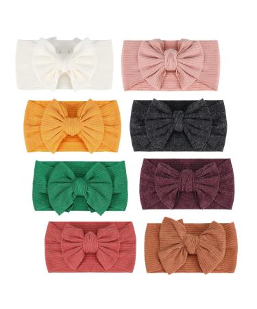 Macone baby grinding head strap 8 pieces baby hair band girl elastic floral floral strap with large hair loop knot hair accessories for children newborn PCs DT042