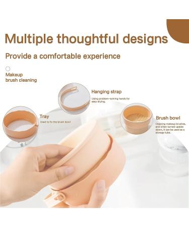 3-in-1 Silicone Makeup Brush Cleaning Mat | Drying Holder & Scrubber Tool | Cosmetic Brush Cleaner & Storage Stand - Orange - Buy Online on GoSupps.com