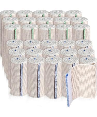 30 Rolls Elastic Bandage Wrap with Hook-and-Loop Fastener at Both Ends 4 and 6 inch Wide Reusable Breathable Cotton Latex Free Compression Bandages Wraps for Sports Trainer Wrist Injury -L14.7ft - Buy Online on GoSupps.com