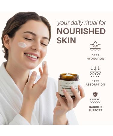amaal 100% Grass-Fed Whipped Tallow Cream (Unscented) - Halal-Certified Beef Tallow for Skin with Organic Raw Honey Olive Oil & Vitamin E - Natural Face & Body Moisturizer for All Skin Types 4 oz - Buy Online on GoSupps.com