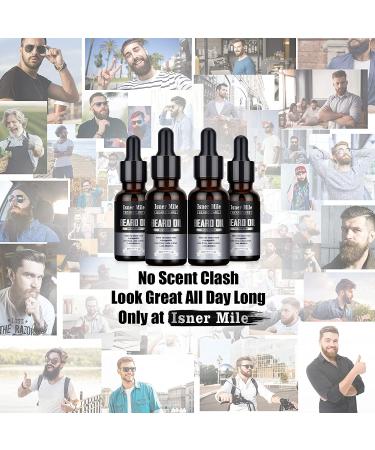Isner Mile Beard Oil 4 Pack - Natural Unscented Beard Conditioner & Growth Oil for Men, Perfect Stocking Stuffer Gift - Buy Online on GoSupps.com