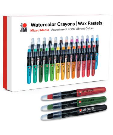 Marabu Watercolor Crayons Set - 26 Buttery Smooth Art Crayons - Ignite Your Imagination with Vivid  Water Soluble Crayons for Mixed Media Journals & Watercolor Paper - Buy Online on GoSupps.com