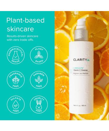 ClarityRx C-Results Vitamin C Facial Cleanser - Natural Plant-Based Brightening Face Wash with Lactic Acid 6 Fl Oz - Shop Internationally - Buy Online on GoSupps.com