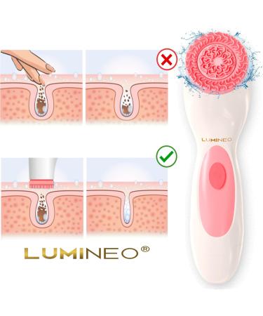 Buy Electric Facial Cleansing Brush with 3 Silicone Heads - Effective Cleansing Gel for Pores Peeling & Blackheads - Ideal for All Skin Types (Pink - Buy Online on GoSupps.com