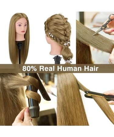 Buy Neverland 71cm Frisierkopf - 80% Real Hair Training Head for Hairdressers | Blonde DIY Hair Set with Holder - Buy Online on GoSupps.com