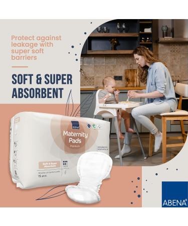 ABENA Premium Maternity Pads - Eco-Friendly Postpartum Essentials for Extra Protection - 15 Pack - Buy Online on GoSupps.com