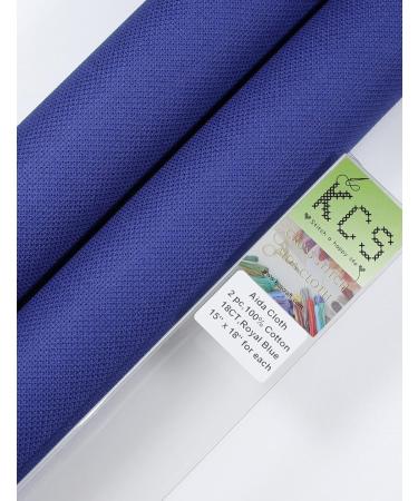 KCS 15 x 18 Cross Stitch Cotton Aida Cloth Fabric - Royal Blue 18CT (2 pc) | Needlework Supplies - Buy Online on GoSupps.com