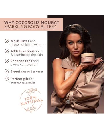 Cocosolis Nougat Body Cream - 100% Natural Body Lotion for Women | Luxurious Shea & Cocoa Butter Elegant Shine & Fragrance - Buy Online on GoSupps.com