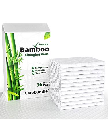 CareBundle Bamboo Disposable Changing Pads for Baby - 100% Plastic Free | Pack of 36 Pads - Buy Online on GoSupps.com
