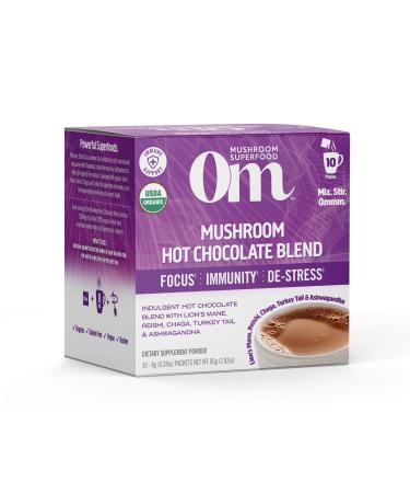 Om Mushrooms Mushroom Powered Hot Chocolate Blend 10 Packets 0.28 oz (8 g) Each