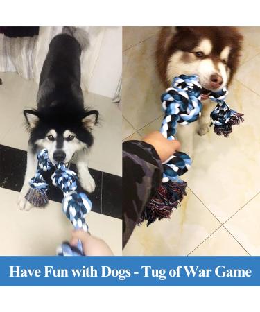 Sanheer Dog Rope Toys for Aggressive Chewers Tough Rope Chew Toys for Large and Medium Dog 3 Feet 5 Knots Indestructible Cotton Rope for Large Breed Dog Tug of War Dog Toy Teeth Cleaning (A) 1 PACK Extral Large Rope Toy - Buy Online on GoSupps.com