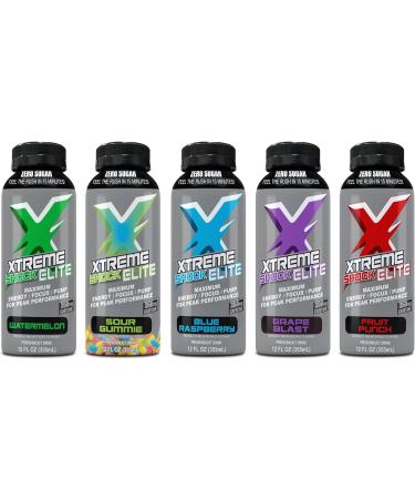 Buy NRG Xtreme Shock Elite Energy Drink - Zero Sugar 350mg Caffeine Alpha GPC for Focus - 16oz/12pk Blue Raspberry - International Shipping Available - Buy Online on GoSupps.com