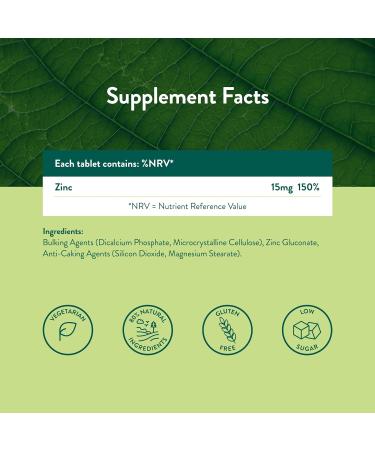 Holland & Barrett Zinc 15mg - Supports Immune System - 120 Unflavoured Tablets - Buy Online on GoSupps.com
