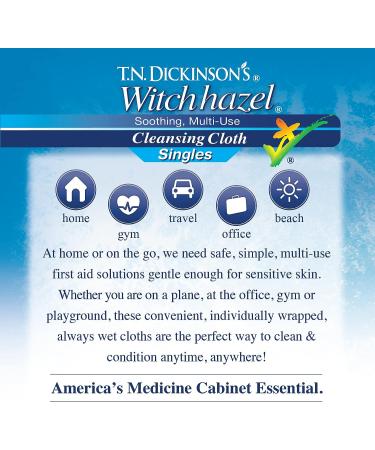 T.N. Dickinson's Witch Hazel Cleansing Cloth Towelette Singles - 14 Count (Pack of 1) - Buy Online on GoSupps.com