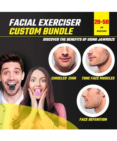 Jawzrsize Athletic Bundle Jaw Enhancer - Reduce Stress & Cravings - Facial Exercise - Pop N Go & Custom Fit - Pink, Blue, Green - Buy Online on GoSupps.com