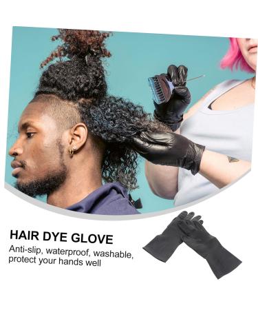 Vintorky Medium Hairdressing Gloves - Reusable & Disposable Nitrile Rubber for Couples | Black Shampoo & Dye Gloves | Large Man Tools - Buy Online on GoSupps.com