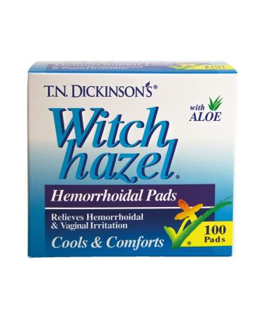 T.N. Dickinson's Hemorrhoidal Pads, Witch Hazel with Aloe, Clear, 100 Count