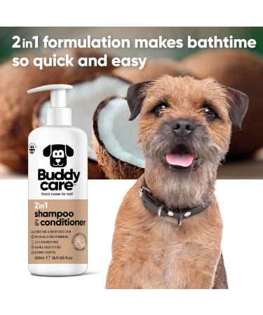BuddyCare 2in1 Shampoo & Conditioner for Dogs - Aloe Vera & Pro-Vitamin B5 (500ml x3) - Practical Pet Care Solution for Healthy Coats - Buy Online on GoSupps.com