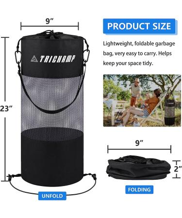 Portable Mesh Boat Trash Bag | Reusable Pontoon Boat & Kayak Accessories - Black - Buy Online on GoSupps.com