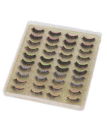20 Pairs 3D Wispy False Eyelashes | Natural Look Fluffy Volume | Long Thick Lashes - Light Gold/5 Styles - Buy Online on GoSupps.com