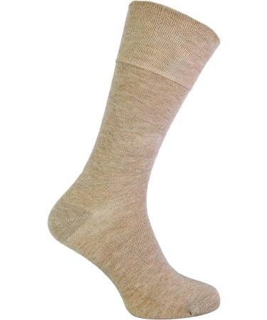 IOMI Mens Bamboo Diabetic Socks (12 Pack) Wide Calf Non-Binding Brown 7-12 - Buy Online on GoSupps.com