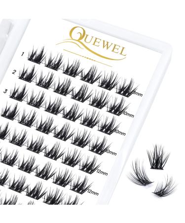 Cluster Lashes 72 Pcs Wide Stem Individual Lashes C/D Curl 8-16mm Length DIY Eyelash Extension False Eyelashes Soft for Personal Makeup Use at Home (Fluffy02-C-MIX8-16)