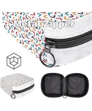 Colorful Lines Cartoon Art Sanitary Napkin Storage Bag - Period & Tampon Makeup Pad Pouch - Color2737 - Buy Online on GoSupps.com