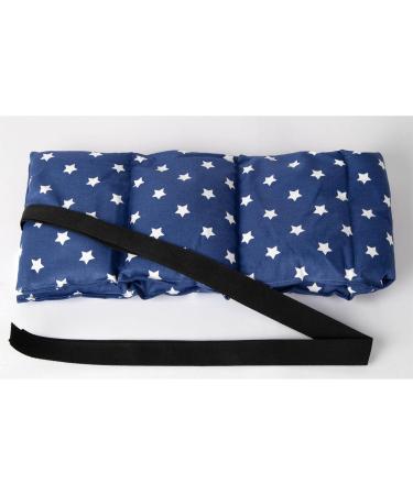 Buy 7-Chamber Cherry Stone Pillow with Band - Heat Cushion Back 65x15 Stars-Blue - Buy Online on GoSupps.com