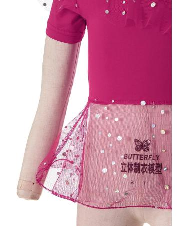 Loloda Kids Girls Sequins Rhinestone Short Sleeve Crop Top - Hot Pink 5-6X - Buy Online on GoSupps.com