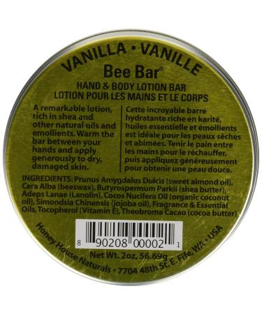 Honey House Naturals Bee Bar Vanilla Large 2oz - Buy Online on GoSupps.com