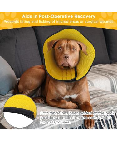 BONTHEE Soft Dog Cone Alternative After Surgery Dog Cone Collar for Small Dogs Adjustable Dog Recovery Collars for Pet Lightweight E-Collars for Dogs Elizabethan Collar for Dogs Stop Licking(XL) S Yellow - Buy Online on GoSupps.com