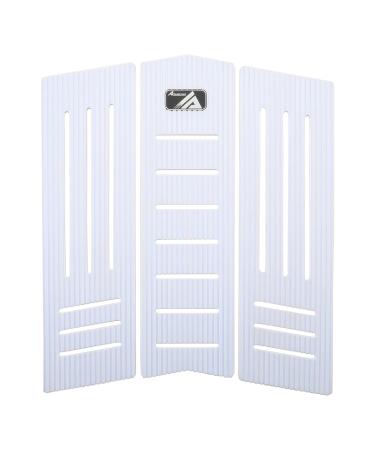 AQUBONA 3 Piece Stomp Pad Surfboard EVA Traction Pad with 3M Adhesive Professional Tail Pad/Applies All Boards - Surfboards, Shortboards, Longboards, Skimboards/Black White Blue WHITE line