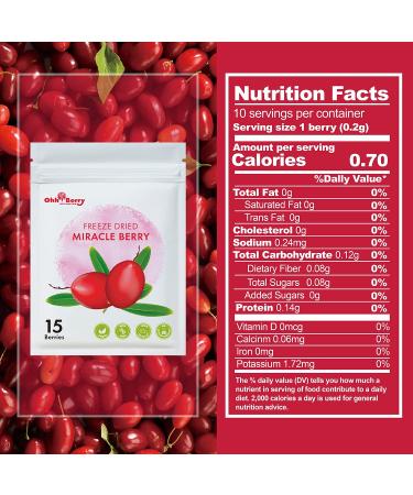 15-Pack Ohh! Berry Miracle Berries - Transform Sour to Sweet, Natural Freeze-Dried Fruits, Reduce Sugar Intake, No Preservatives - Buy Online on GoSupps.com