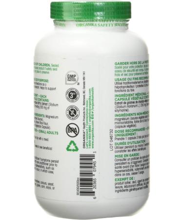 Organika Milk Thistle 250 Mg Bonus Size 220 count- Liver Protectant From Silymarin Seed- 220vcaps 220 count (Pack of 1) Seed - Buy Online on GoSupps.com