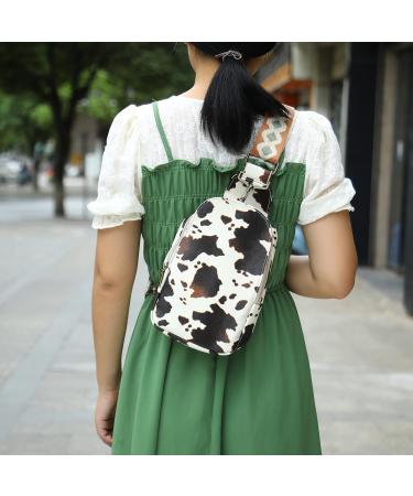 Mzjeaziany Women's PU Leather Chest Sling Bag - Crossbody Daypack for Traveling & Hiking - Buy Online on GoSupps.com