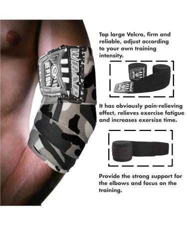 REPTON Elbow Wrap | Elbow Sleeves Support for Weightlifting, Powerlifting & CrossFit | Adjustable Compression Splint for Tendonitis | Reversible Stabilizer in Black - Buy Online on GoSupps.com