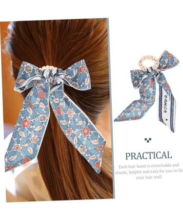 minkissy Floral Headband Hair Ribbons Satin Ribbon Bow Hair Rope Girl Bows for Hair Blue Scrunchie Retro Hair Rope Hair Accessories Hair Tie Retro Hair Tie Miss Fabric Holder Flowers - Buy Online on GoSupps.com