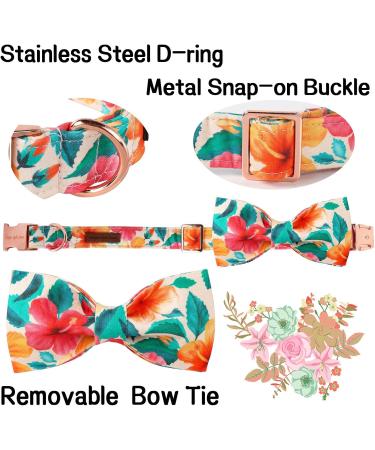 Buy Unique Style Paws Colorful Flower Dog Collar Adjustable & Comfortable Cotton Fly Collar for Boys & Girls (Size S 25.4 40.6 cm) - Buy Online on GoSupps.com