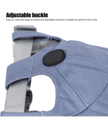 Adjustable Dog Baseball Hat - Sun Protection Cap for Small & Medium Dogs | Outdoor Sport Cap with Ear Holes | Blue M - Buy Online on GoSupps.com