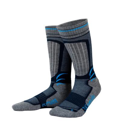 3kamido outdoor socks hiking socks children socks merino wool trekking socks for children young women men very warm and soft breathable fast-drying 31-34 gray/marine
