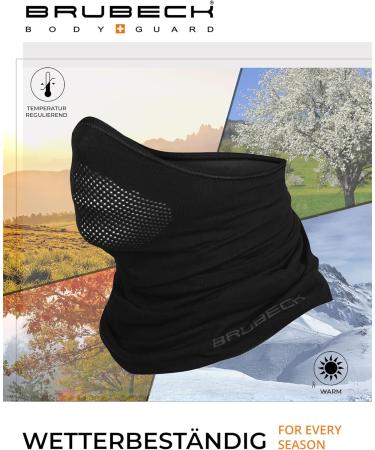 Brubeck Half Storm Hood | Climate-Regulating Face Mask for Men & Women | Breathable Functional Clothing in Black S-M - Buy Online on GoSupps.com