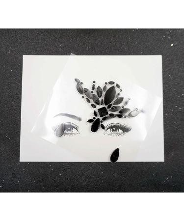 Black Face Jewels Stick On for Women - Mermaid & Day of the Dead Makeup Gems - Halloween Glitter Rhinestone Tattoos - Buy Online on GoSupps.com