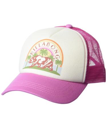 Billabong Girls' California Love Pitstop Mesh Back Adjustable Trucker Hat, Paradise Pink, One