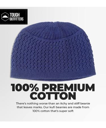 Tough Headwear Kufi Hat - Men's Navy Blue Turkish Muslim Cap - Buy Online on GoSupps.com