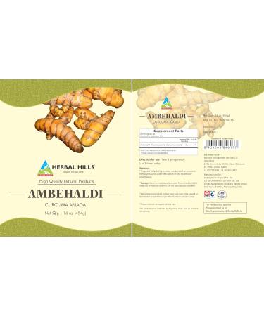 HERBAL HILLS Ambehaldi Powder Turmeric Powder/Amba Haldi/Curcuma Amada/Curcuma Longa/Turmeric Curcumin | 16 Oz (454 GMS) - Buy Online on GoSupps.com