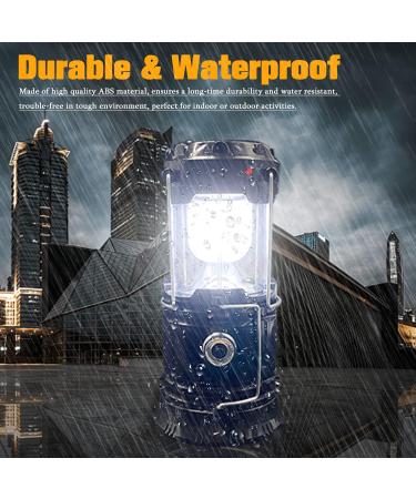 XTAUTO Collapsible Portable LED Camping Lantern 4-Pack - Solar & USB Rechargeable, Lightweight & Waterproof Flashlight for Outdoor, Emergency, Hiking - Power Outages Survival Kit - Buy Online on GoSupps.com