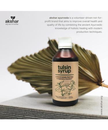 AKSHAR Ayurveda - Tulsin Syrup, Natural Cough Syrup with Licorice, Ginger, Turmeric, Basil, Malabar Nut - Respiratory Lung Health Supplements, Mucus Relief & Bronchial Wellness Syrup (1 Pack) - Buy Online on GoSupps.com