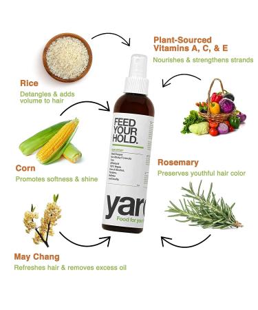 Yarok Natural Hair Spray Medium Hold - Vegan Volumizer with Rosemary Oil & Rice Extract - 8oz Travel Size Hairspray for Nourishing Locks - Buy Online on GoSupps.com