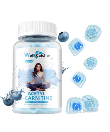 Acetyl L-Carnitine Gummies 1000 MG - Sugar Free L-Carnitine Supplement for Muscular Endurance Brain Health Energy Metabolism - Vegan Non-GMO - Blueberry Flavoured - 60 Counts